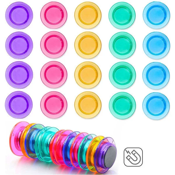 20 stk sterke magneter kjøleskapsmagneter fargerike whiteboard organizer dekorative kjøleskapsmagneter tilbehør kjøleskapsmagneter