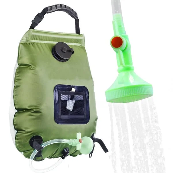 20L Solar Shower Bag - 5 Gallon Camping Shower Bag - Portable Outdoor Water Heater for Camping Hiking Green 20L