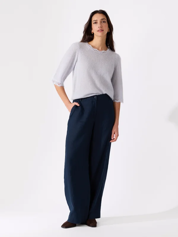 MATCH - Sabrine linbukse - Marie Philippe - Str. 34 - Dame - Bukser & Jeans - Blå - 100% lin