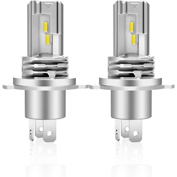 H4 LED Bulb 6500K for Car Headlights, High Beam and Low Beam, Replacement Bulb for Halogen Lamps and Xenon Headlights (2 pcs)