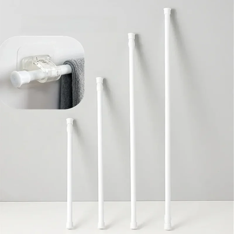AliExpress - 40–280 cm verstellbare Gardinenstange, federbelastet, ausziehbare Teleskopstangen für Badezimmer, Bar, Dusche, ohne Bohren, Hängestangen
