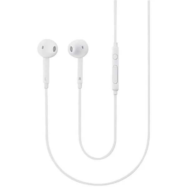 In-Ear-høretelefoner med ledning, hvid, volumenkontrol, headset