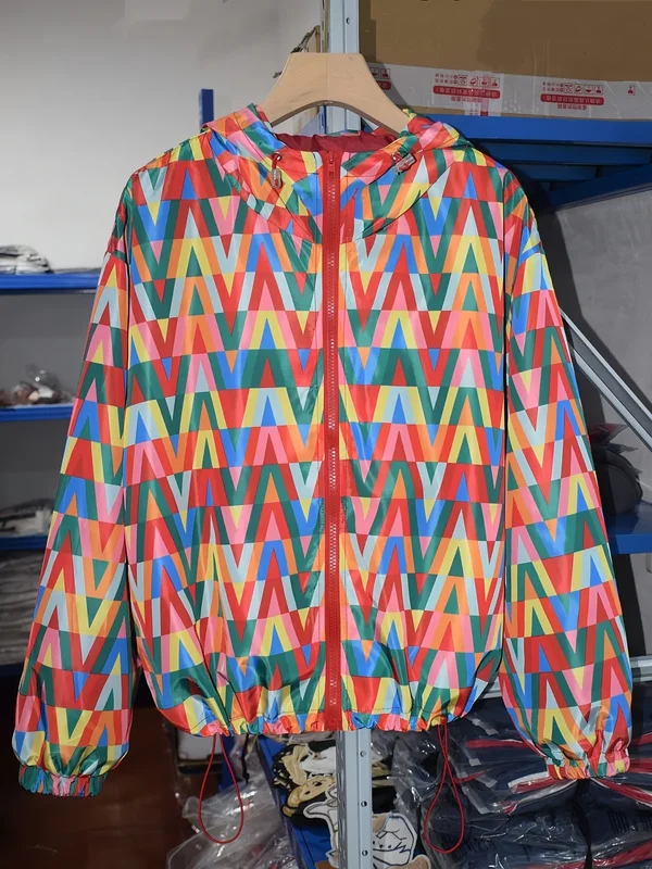 AliExpress - Luxus-Markendesign, Farbdruck, lockerer Reißverschluss, lange Ärmel, Kapuzenjacke für Damen, Mantel, modische Damen-Oberbekleidung