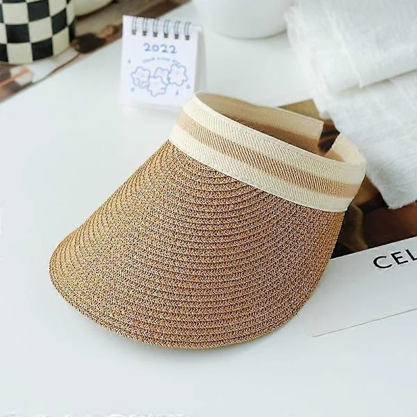Sommar Dam Solhattar Kvinnor Utomhus Visir Kepsar Handgjorda Halm Kepsar Casual Skugga Hatt Tom Topp Hatt Fiske Semester Strand Kepsar