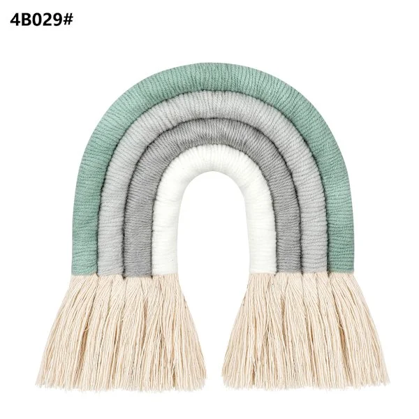 Boho Inredning Makrame Regnbåge Väggbonad för Baby Flickor Barn Barnkammare Rum Present