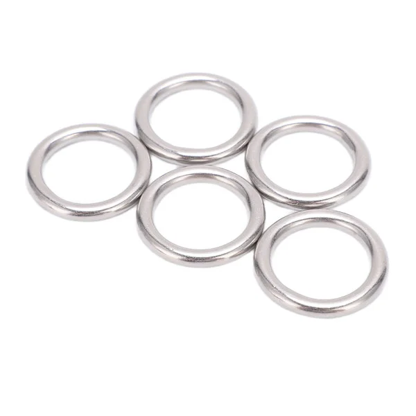 5 st 304 Rostfritt Stål Runda O-ringar Mångsidiga Sömlösa Svetsade Metall O-ringar för Segling Dykning 5x25mm
