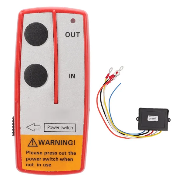 Universell Trådlös Vinsch Fjärrkontroll Switch 434MHZ Mottagare Elektrisk Vinsch Kontroller för ATV Röd
