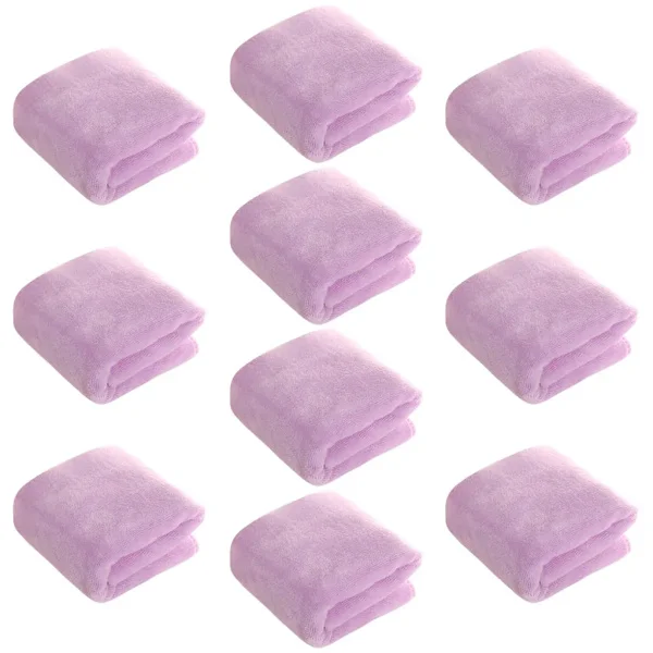 Profesjonelle håndklær for frisører - hurtigtørkende og lofrie - mikrofiber, (lys lilla)