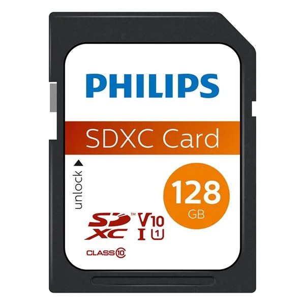 Philips 128 GB SDXC klasse 10 minnekort / SDXC-kort / SD-minnekort for kamera datamaskin