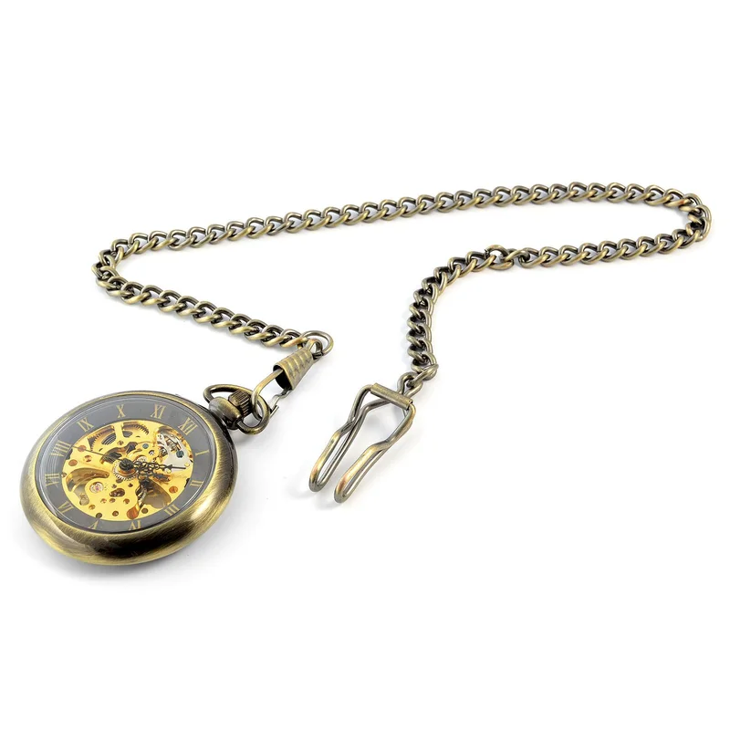 Orologio Meccanico da Taschino Dorato in Stile Retrò per uomini - Orologi da tasca