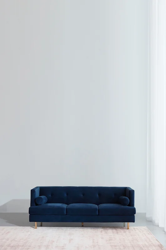 Jotex - Sofa 3-sitzer Blau - OAKDALE - Kaufe 3-Sitzer-Sofas bei Jotex