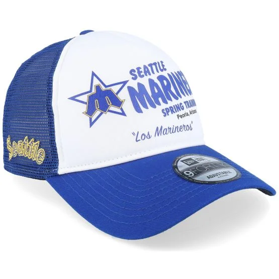 New Era - MLB White trucker Caps - Seattle Mariners Team 9FORTY Spring Training White/Blue Trucker @ Hatstore