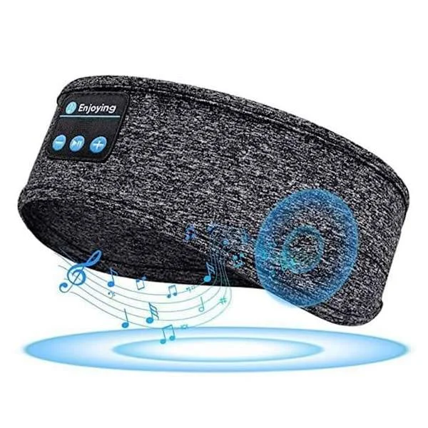 Sleep Headphones Headband with Bluetooth Eye Mask Wireless Music Sleep Headset Soft Comfortable Fabric for Relaxation Grey