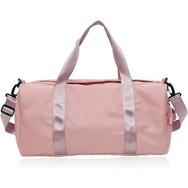 Stor Sports Gym Bag med Skoskap og Våt Lomme, Sports Duffel Bag, Sports Gym Bag for Sport Reise Svømming Yoga Vandring Camping, Rosa
