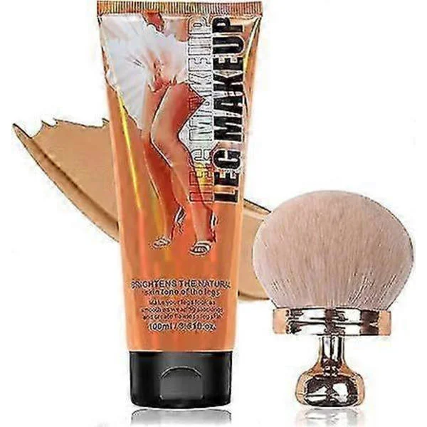 Miracle De Paris Leg Makeup Cream & Brush Set, Miracle De Paris Body Coverage Perfector, All Over Complexion Perfector til ben, Tattoo Cover Up Makeup