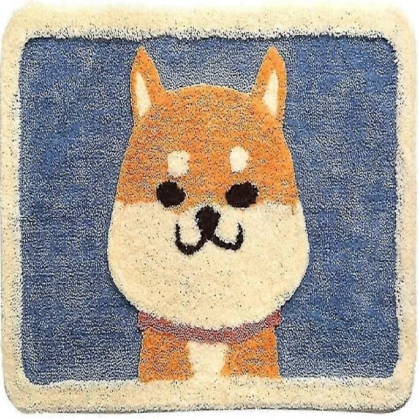 Shiba Inu Dörrmatta Badrumsmatta, halkfri Vattenabsorption Söt Djurtryck Badrumsmattor Duschmatta, härlig Hundmatta för Hemmet (50 cm x 80 cm)