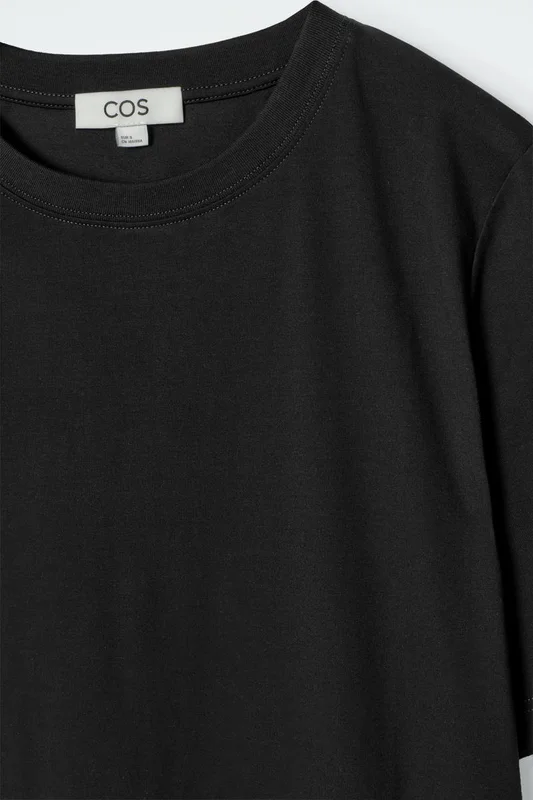 COS Women's Vestido Camiseta Midi De Algodón in Negro