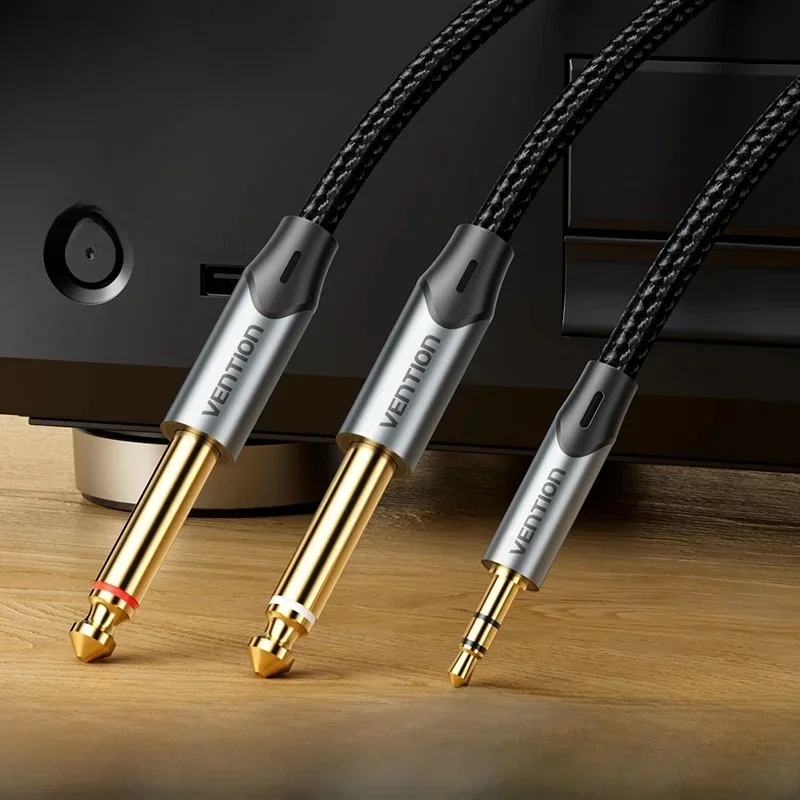 AliExpress - Vention 3.5mm à Double 6.5mm câble TRS adaptateur AUX câble Audio 6.5 Jack vers stéréo 3.5 Jack pour amplificateur mélangeur adaptateur 