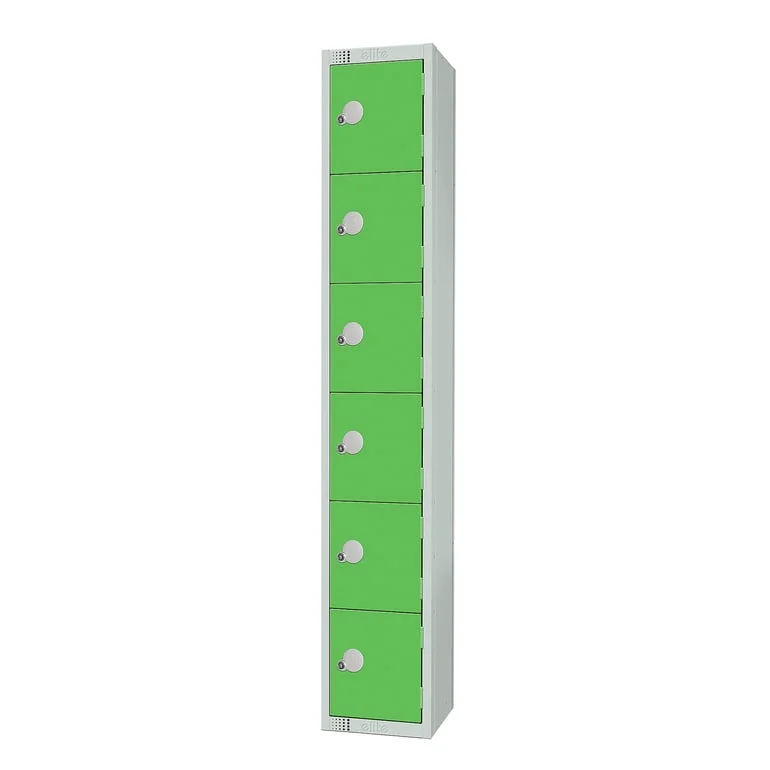 Elite locker, 6 door, 1800x300x450 mm, green