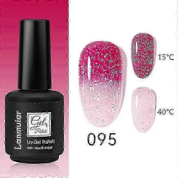 【BQ】Termokromisk Gel Neglelak Sommer Temperatur Skinnende Farveskiftende Serie Semi Permanent Soak Off UV Neglelak Lim
