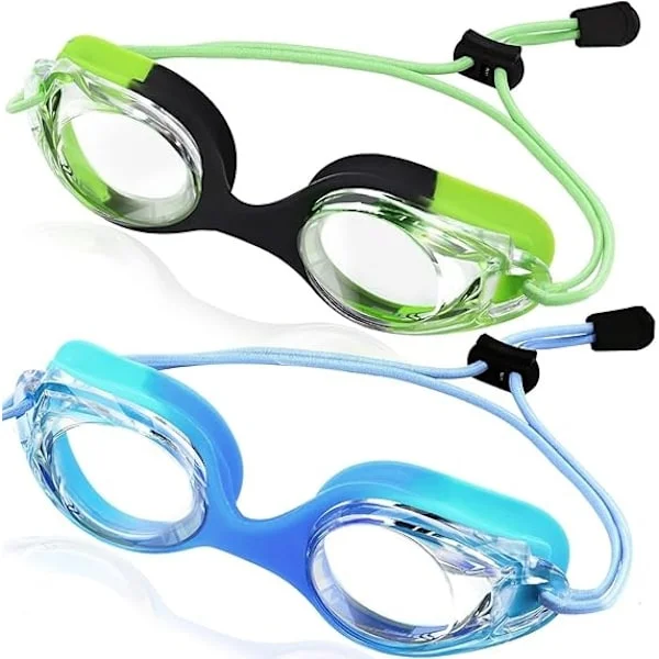 Kids Swim Goggles with Elastic Band, No Leaks, Anti-Fog, Toddler Swim Goggles