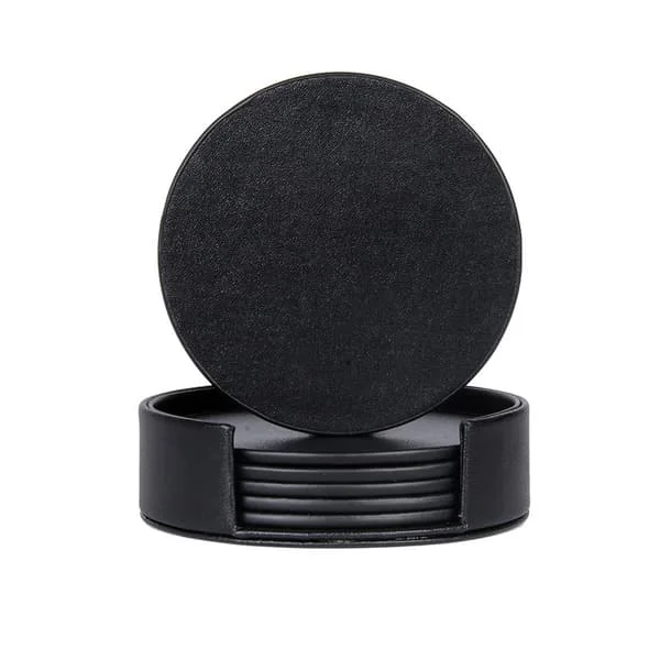 6-pack - Leather Coasters - Glass Coasters