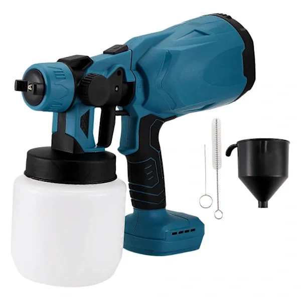 Trådløs malingssprøyte for 18V Makita-batteri, 1000 ml 650 ml/min justerbar 3 sprøytemønstre for møbler vegger gjerder, blå