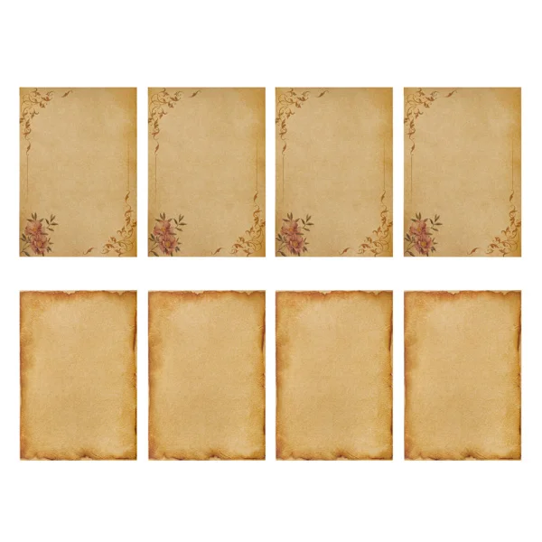 48 ark A5-papper med antikt/vintage-utseende, för vintage Style 4