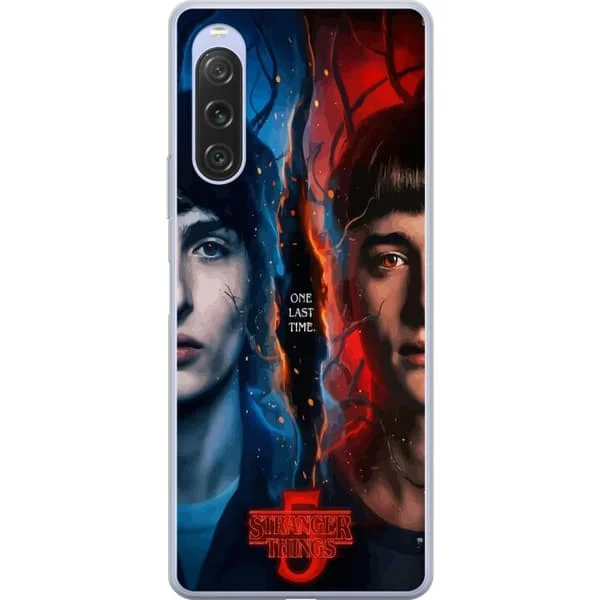Kompatibelt Mobilskal till Sony Xperia 10 V Stranger Things inspirerad poster med två ansikten, eld och is, dramatisk science fiction- och mysteriekä