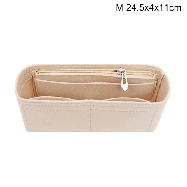 Flerficksinsatsväska för kvinnor Handväska i filt Beige Beige M