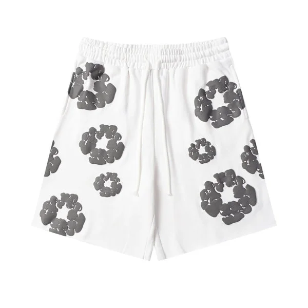 Denim Tears Herre Dame Street Style Hip Hop Casual Shorts Grå Grå{JSR}