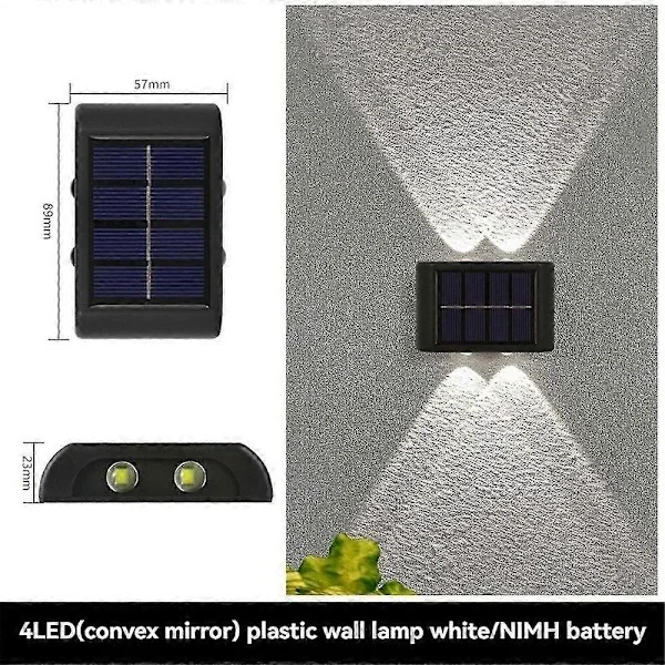 Solar Vegglampe Utendørs Vegglampe Utvendig Vegglampe Flomlys Utendørs Lys Atmosfære Dekorativ Lampe Hvitt Lys jn