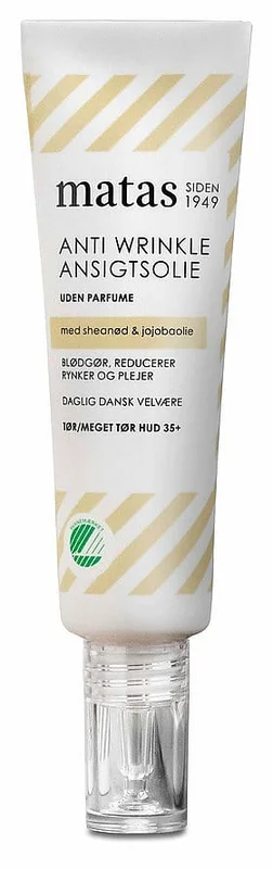 Matas Striber Anti Wrinkle Ansigtsolie til Tør/Meget til Tør Hud Uden Parfume 30 ml, Hudpleje, Ansigtspleje, Ansigtsolie