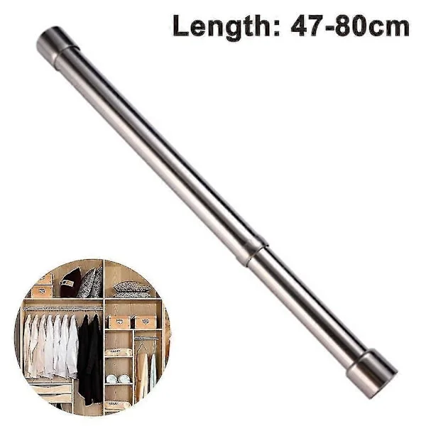 Uttrekkbar klesstang for walk-in-garderober og garderober, 47-81 cm