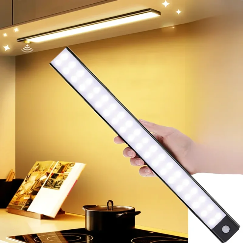 AliExpress - Veilleuse LED pour armoire, Rechargeable par USB, avec capteur de mouvement, adaptée à l'éclairage des armoires de cuisine, 30cm/40cm/