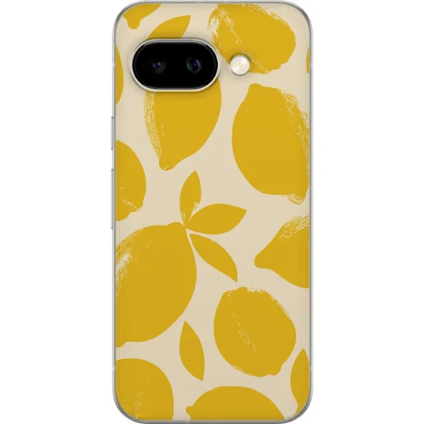 Kompatibelt Mobilskal till Google Pixel 9a Citrontryck citroner gula citrusfrukt köksmönster sommar design tapet retro stil färsk inspiration