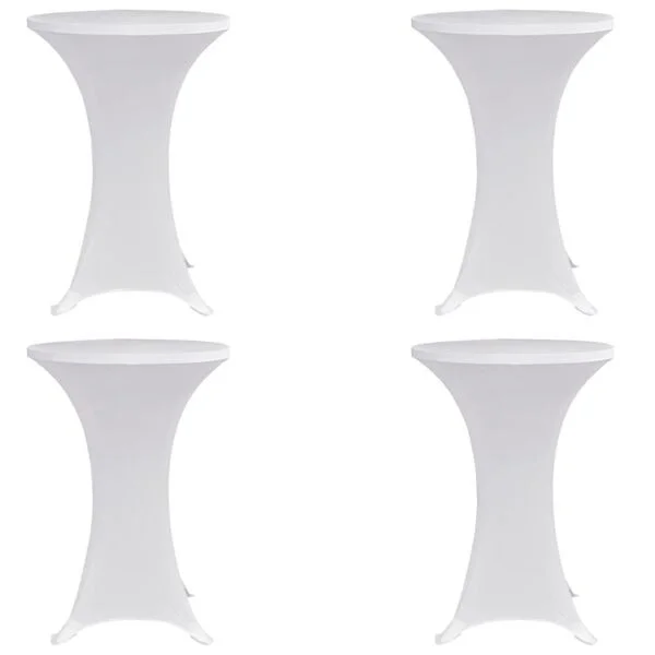 vidaXL High Table Covers ?60 cm White Stretch 4 pcs White