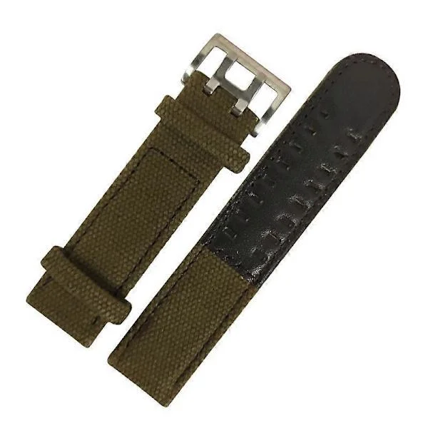 20/22MM För Hamilton KHAKI FIELD Sport Nylon Canvas Kohud Klockarmband [DB] Brun