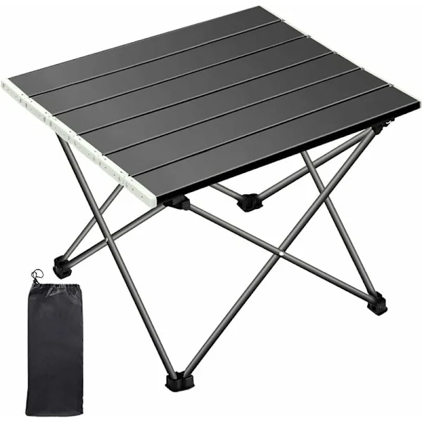 Campingbord, sammenleggbart campingbord, sammenleggbart bærbart ultralett aluminiumslegering bord med bæreveske, sammenleggbare campingbord for 