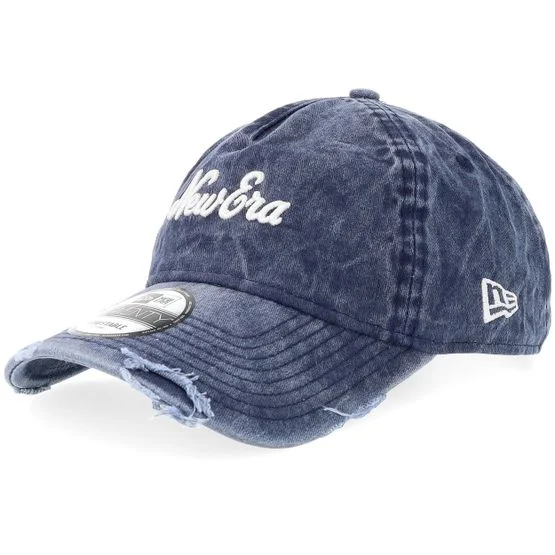 New Era - Blå unconstructed Caps - Pigment Wash 9TWENTY A-frame Dad Cap @ Hatstore