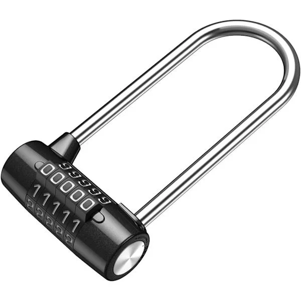 5-digit Combination Lock, 4.65 inch Long Shackle, Resettable Padlock, Extended Gym Padlock, Waterproof for School, Employee, Gym, and Sports Lockers