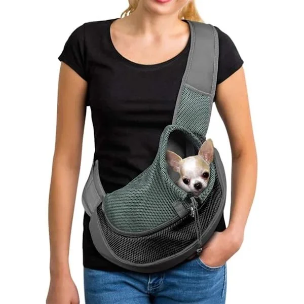 Husdjursväska, Hund, Katt, Valp, Axelväska, Handsfree, Främre Hundväska med Justerbar Axelrem, Husdjursreseväska