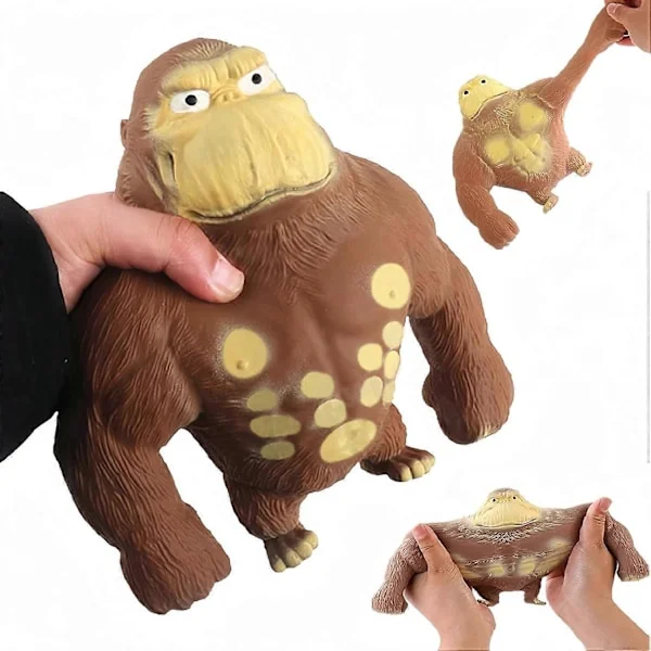 Stretchig Lim-Sandfylld Gummi Gorilla, Latex Gorilla Mjuk Avkopplingsdocka Leksak, Squishy Apa Leksak, Djur Hög-Elastisk Stretchbar, Avkoppling