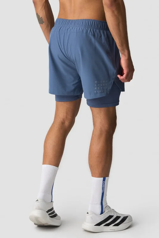 ICANIWILL - Mirage 2-in-1 5 Inch Shorts Dusty Twilight Blue- Shorts - Heren - sportkleding van ICIW