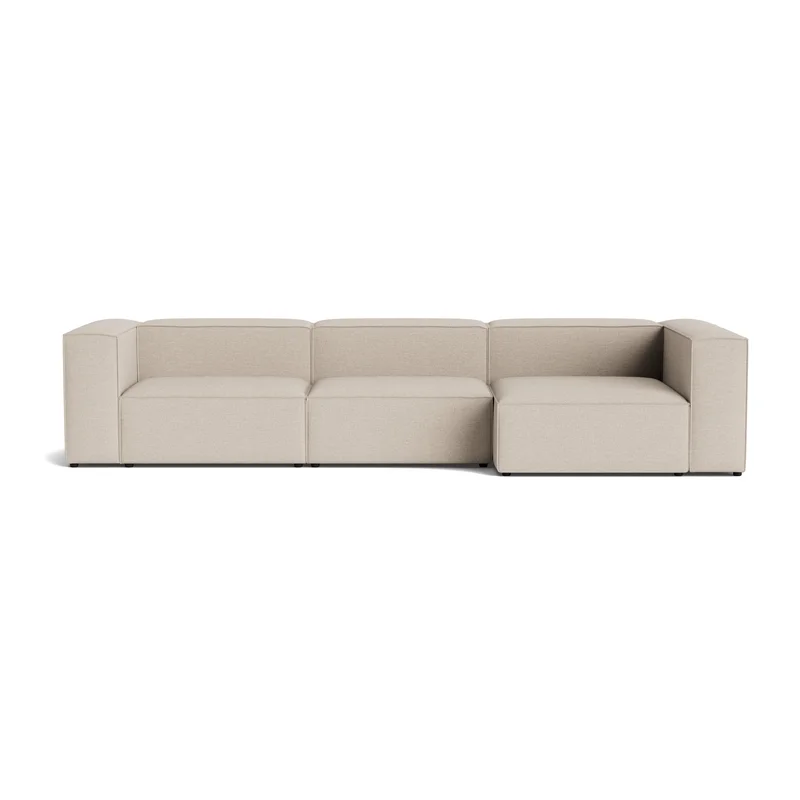 Lissabon chaiselong sofa, højrevendt, Danubio Beige, modulsofa, kvalitetsstof, mange lag skum, 360x130x72cm