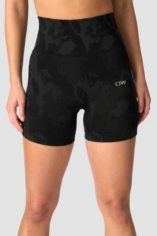 ICANIWILL - Camo Seamless Shorts Black- Shorts - Dames - sportkleding van ICIW