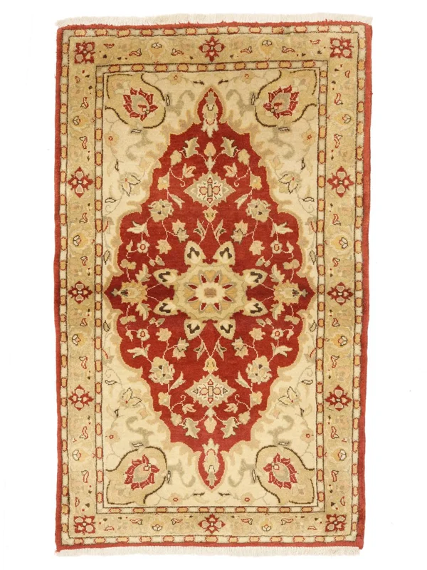 Handknuten Orientalisk Tabriz Matta 85X140 Orange/Brun