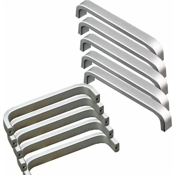10 st. mini handtag i aluminium för köksskåp, lådor och sovrumsmöbler (96MM)