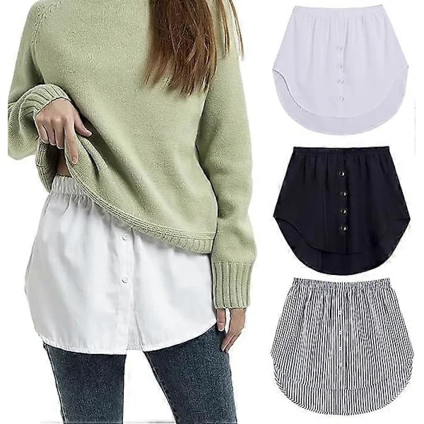 3 stycken underkjol dam blus kjol förlängning, skjortförlängning blus kjol blusförlängning, skjortkjol underkjol skjortförlängning, ex [DB]