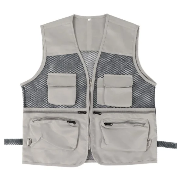 Kestävä ja hengittävä monitaskullinen verkkotakki ulkoilmatoimintaan - Military Vest - Ranskalaisen harmaa